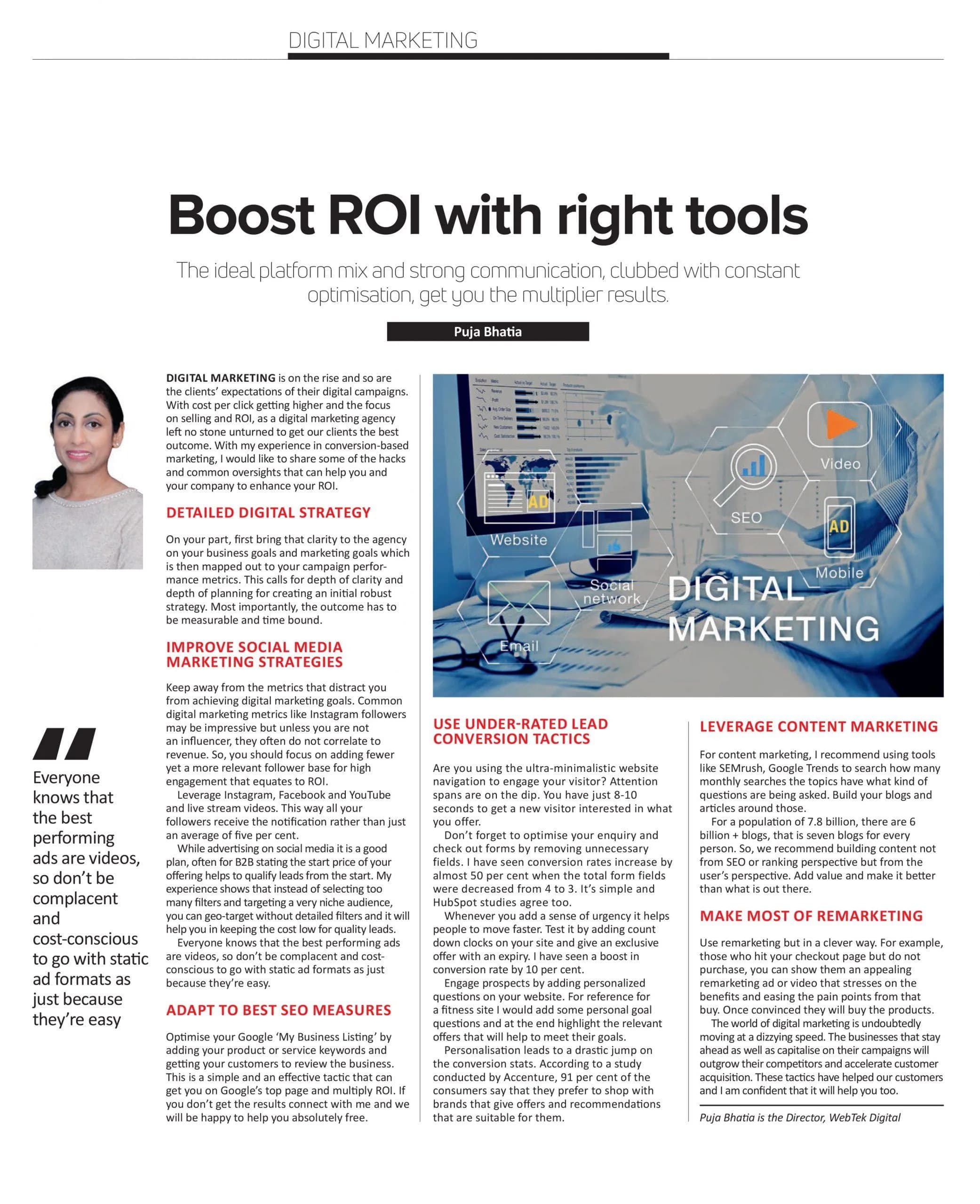 Webtek Digital featured in the UAE press